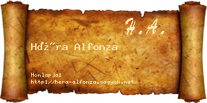Héra Alfonza névjegykártya